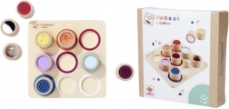 Montessori voelbord met 9 sensorische cilinders