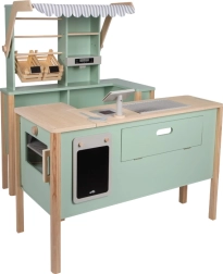 Wooden shop and kitchen 2-in-1 Tasty green