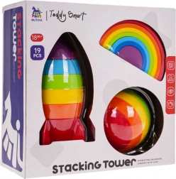 Sensorische bouwset voor kinderen 19 stuks – raket, regenboog en bal