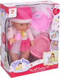 babypop plast 30 cm met geluiden en accessoires