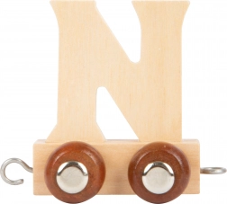 Houten wagon met letter N voor houten treinbaan small foot