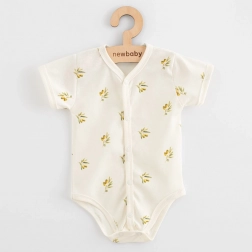 Baby full-snap bodysuit with short sleeves from organic cotton New Baby Olives