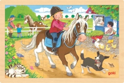 Houten puzzel Boerderij met pony’s Goki