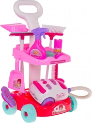 Kinder schoonmaakset met interactieve stofzuiger en kar