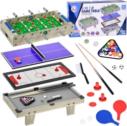 Tafelspelenset 4-in-1 – tafelvoetbal, airhockey, pingpong en biljart