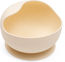 Children's silicone suction bowl NEW BABY beige