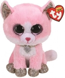 Mascotte chaton rose en peluche Fiona 15 cm