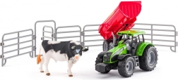 Tractor with Trailer, Bull Figure and Enclosure for Kids