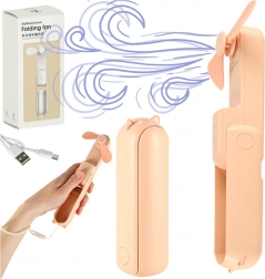 Mini opvouwbare tafelventilator met USB roze