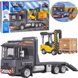 Technical Building Set – Tractor Unit with Flatbed Trailer and Forklift 1:42, 404 Pieces
