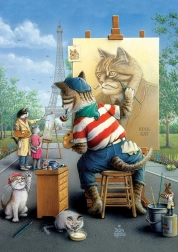 ART PUZZLE Puzzle Cat Painter 500 pieces