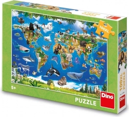 Dino puzzel dierenkaart – 100 XL stukjes