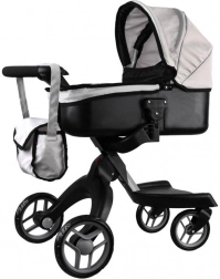 Moderne diepe kinderwagen voor poppen – Beige