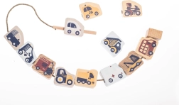 Cubika pastel rijgvervoer – houten rijgset