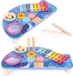 Kinder muziektafel met xylofoon en bekken in de vorm van een walvis ECOTOYS