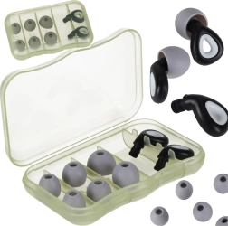 Silicone earplugs with noise reduction, set of 3 sizes