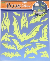 Lichtgevende muurstickers Vleermuizen Halloween 38 × 31 cm