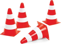 Rolly Toys verkeerskegels – set van 4 waarschuwingskegels