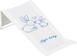 Fabric baby bath lounger with bunnies, white