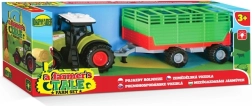 Battery-Powered Tractor with Hay Trailer
