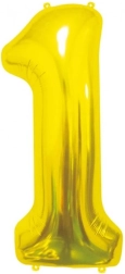 Ballon en aluminium chiffre 1 doré GoDan 85 cm