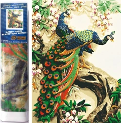 Diamond painting Vorstelijke pauw 30 × 40 cm