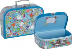 Goki set kinderkoffertjes Love & Peace, 2 stuks