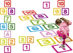 vloerstickers cijfers 1–10 voor hinkelspel – educatieve set