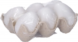 Decoratief wit plastic ei 6 cm, 6 stuks