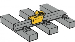 Gele spoorstootblokken ROCO, set van 12 stuks