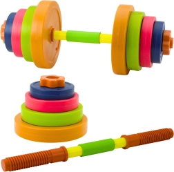 Kids’ colorful dumbbell with plastic plates and foam non-slip grip