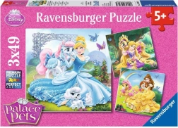 RAVENSBURGER Puzzle Disney princesses and their pets 3x49 pieces