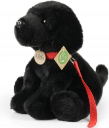 Rappa plush black Labrador with leash 28 cm eco‑friendly