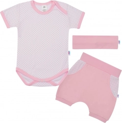 Summer cotton 3-piece set NEW BABY Perfect Summer, light pink, size 92