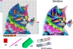 diamond painting kitten 30 × 30 cm