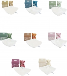 Kleine pluche teddybeer met dekentje 10 cm