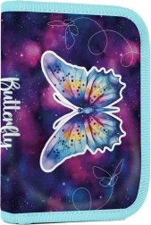 Schooletui met 2 flapjes Vlinder, leeg