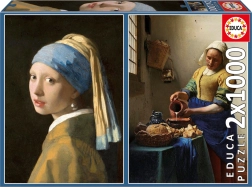 Puzzle Girl with a Pearl Earring and The Milkmaid 2×1000 pieces EDUCA