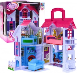Foldable Dollhouse for Children with Figures and Furniture