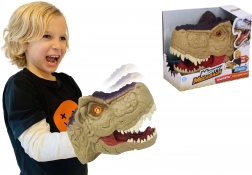 Dinosaurushoofd met effecten voor hand 20 cm