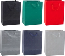 Gift bag with embossed squares 23 × 18 × 10.5 cm