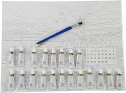 Schilderen op nummer – waterval 40 × 50 cm met opgespannen doek