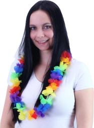 Halsketting Hawaï kleurrijke bloemen