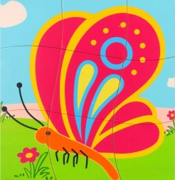 Gelaagde houten puzzel Vlinder