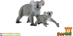 Koala met jong – set van 2 kunststof figuurtjes 4–6 cm