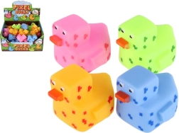 Rubberen bad eendje in pixelstijl 5 × 7 cm