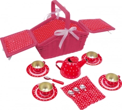 Kinder picknickmand met theeservies Dots and Hearts