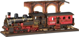 3D Houten Puzzel Vintage Stoomlocomotief