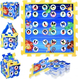 Schuimpuzzel – educatieve speelmat jungle-alfabet 93 × 93 cm