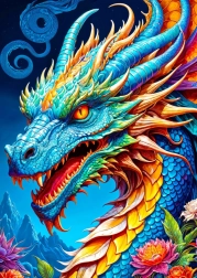 Puzzle Dragon bleu 1000 pièces ENJOY